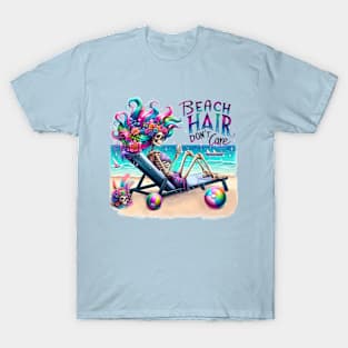 Skeleton Beach Hair Don't Care 3 T-Shirt